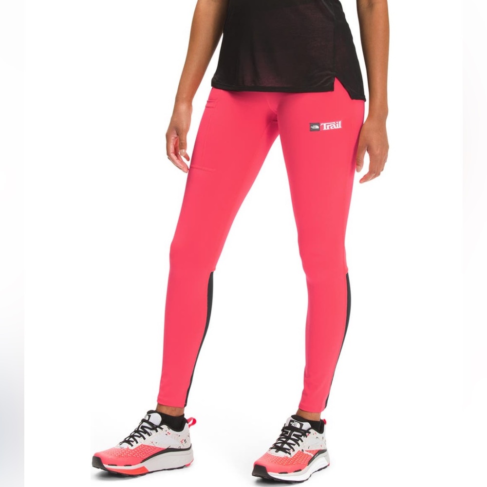 NWT North Face Mesh Back Neon Coral Barbiecore  Movemynt Leggings FINAL PRICE